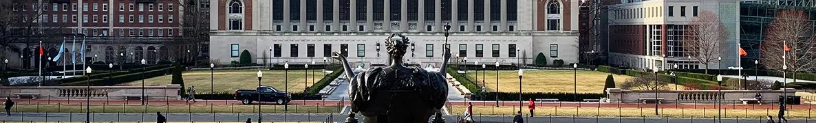 columbia campus view from alma mater statue